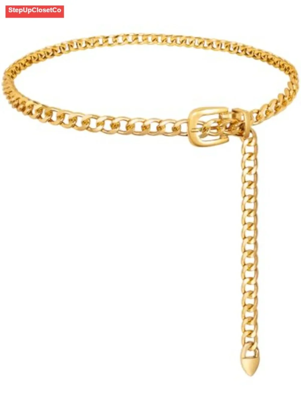 Gold Metal Waist Chain Belt Women Y2K Adjustable Hip Cincher